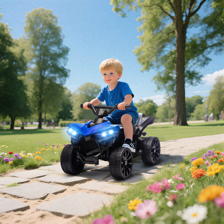 Quadriciclo Elétrico para Crianças 6 V Quadriciclo para Crianças de 3-8 Anos com Velocidade até 3?km/h Faróis e Música 70x42x45 cm Azul