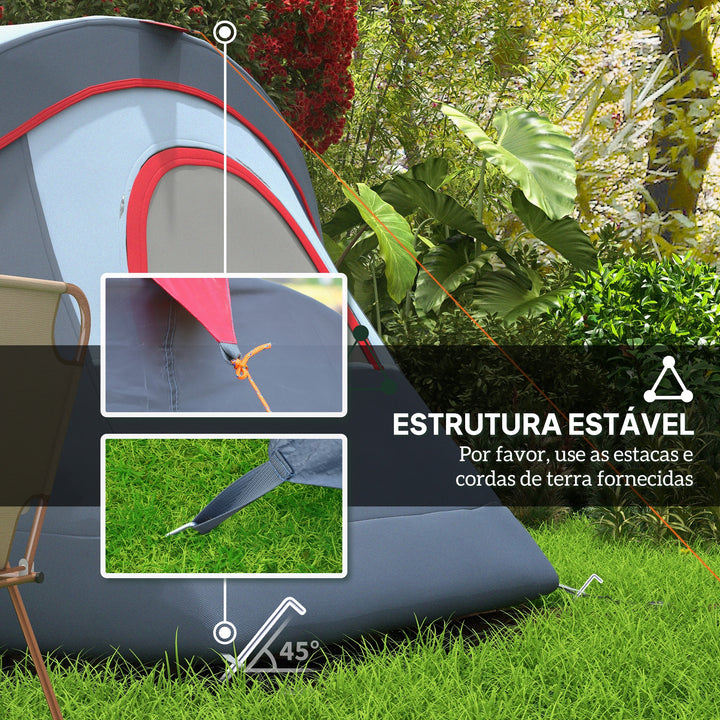 Tenda de campismo grande com saco de transporte e gancho para acampar 455x230x180 cm