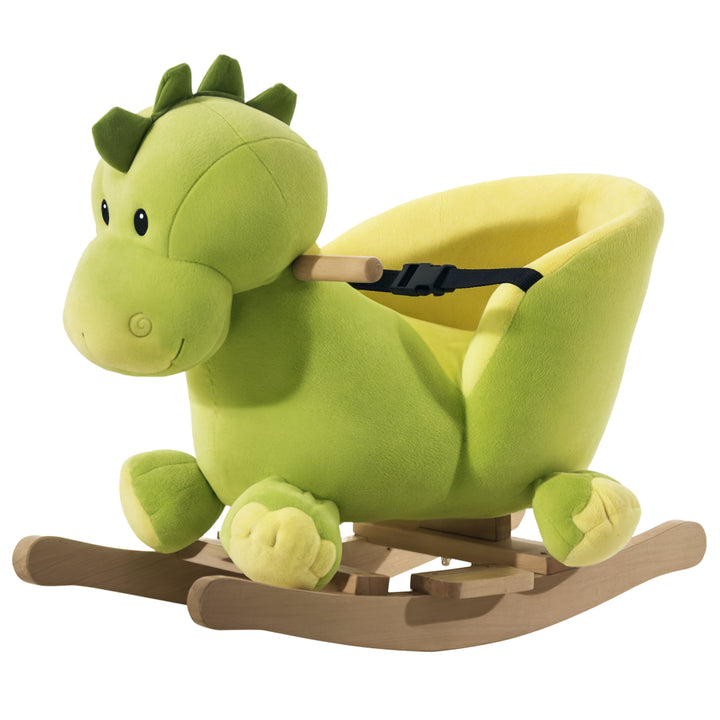 Cavalo de balanço de dinossauro para crianças acima de 18 meses - Verde - 60x33x45 cm