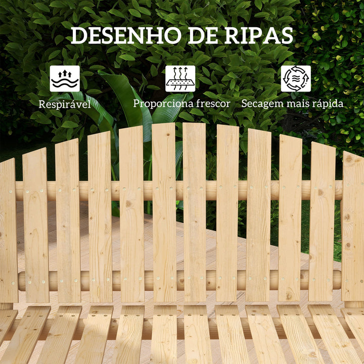 Banco Baloiço de Jardim de Madeira para 2 Pessoas Baloiço de Exterior com Bandejas Laterais Apoios para os Braço e Estrutura em A para Pátio, Alpendre Carga 240 kg 200x135x175 cm Madeira