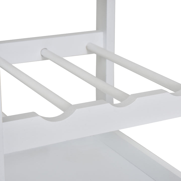 Carrinho de Cozinha com 4 Níveis com Rodas Prateleira Gaveta Bandeja 37x37x76 cm Branco