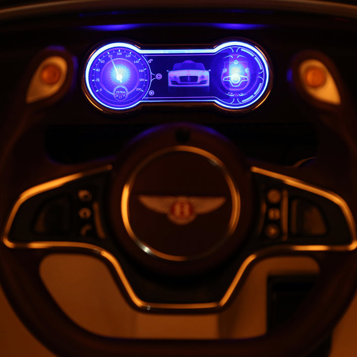 Carro elétrico com controle remoto 2 velocidades com faróis musica licencia de Bentley GT para crianças acima de 3 anos 108x60x43 cm Branco