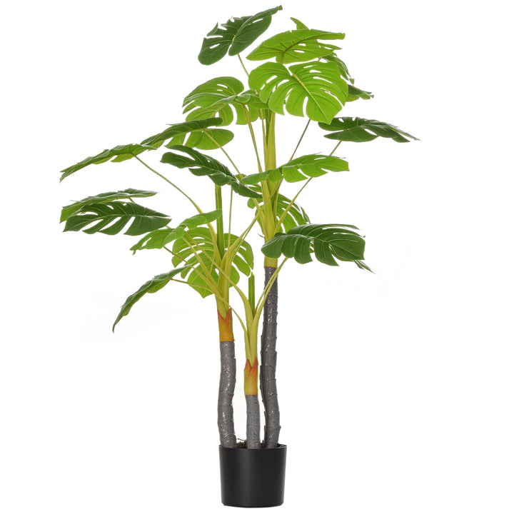 Planta Artificial Costela de Adão no Vaso 120cm de Altura Planta Artificial Tropical Decorativa com 20 Folhas para Casa Sala de Estar Dormitório Verde