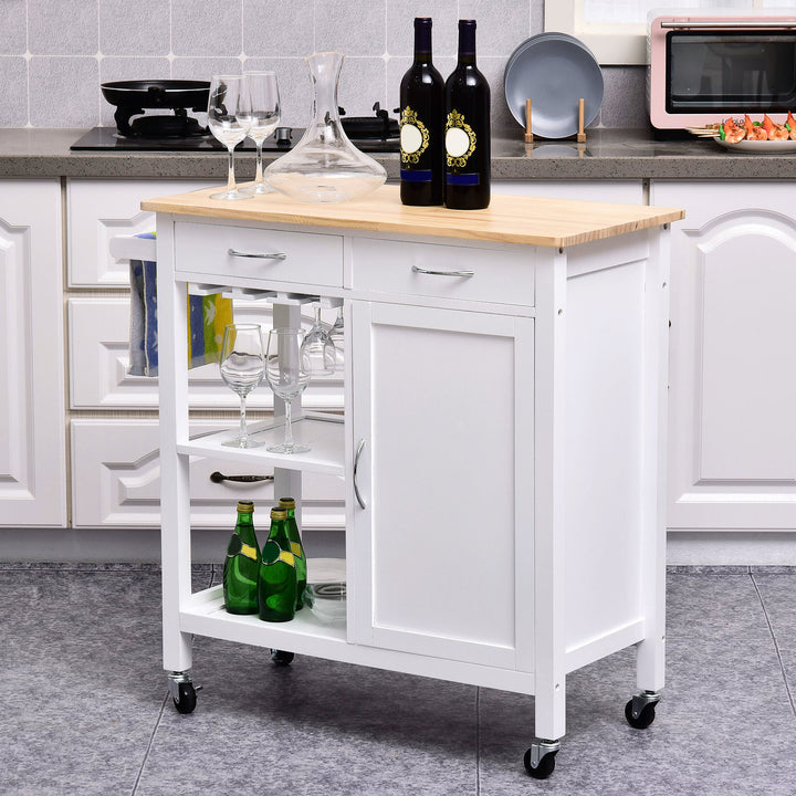 Carrinho de Cozinha com Rodinhas Prateleiras e Gaveta 88,5x40x86cm