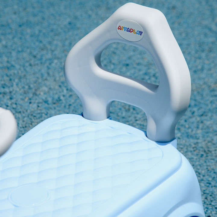 Carro Andador para Bebés de 18-36 Meses Carro Andador com Volante Buzina e Sistema Anti-Tombo Carga 25 kg 53x25x35 cm Azul Claro