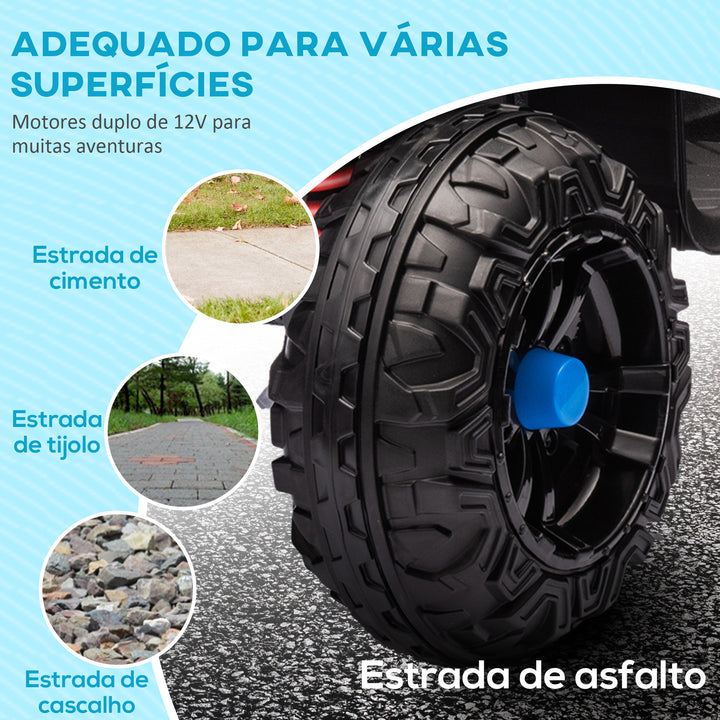 Quadriciclo Elétrico para Crianças acima de 3 Anos Carro Elétrico para Crianças com Bateria 12V Faróis e Música Carga 30 kg 85x55,5x62 cm Azul