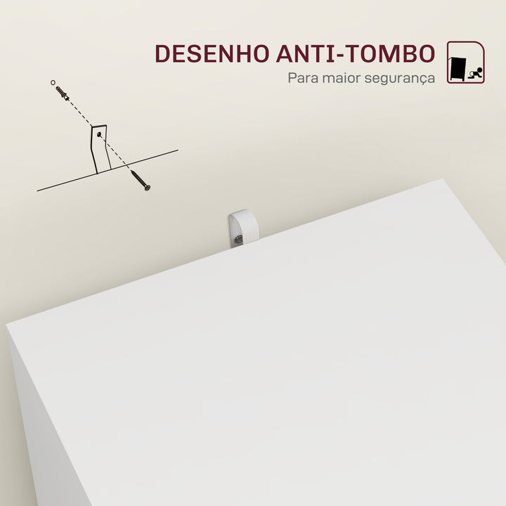 Bloco de Gavetas para Escritório Móvel Arquivador com 2 Gavetas para Escritório com Fechadura e Barras para Documentos A4 e Carta 40x41,5x67,5 cm Branco