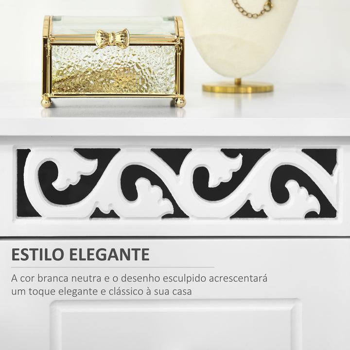 Armário de armazenamento Multifuncional com 3 Gavetas 29.8x29.8x68.5 cm