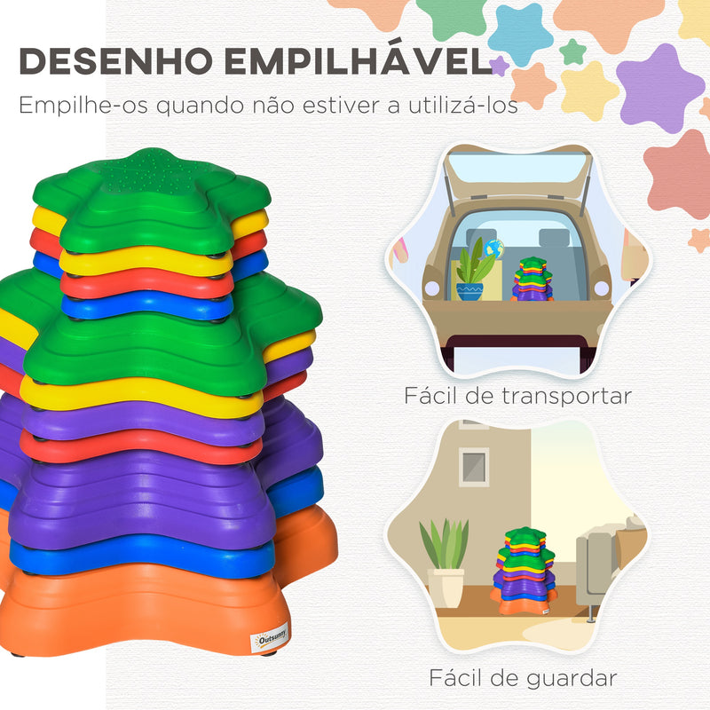 Jogo de Equilíbrio para Crianças Empilháveis Blocos de Equilíbrio Antiderrapantes Forma de Estrela do Mar 11 Peças para Coordenação e Desemvolvimento do Equilíbrio Interior Exterior Multicor