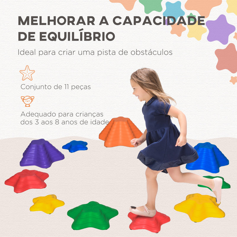 Jogo de Equilíbrio para Crianças Empilháveis Blocos de Equilíbrio Antiderrapantes Forma de Estrela do Mar 11 Peças para Coordenação e Desemvolvimento do Equilíbrio Interior Exterior Multicor