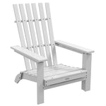 Cadeira Adirondack de Madeira Cadeira de Jardim Dobrável com Apoios de Braços Capacidade 160 kg para Pátio Terraço Varanda 68x81x93 cm Branco