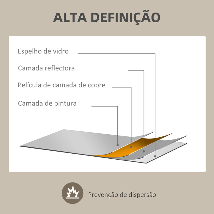 Espelho de Parede Decorativo 70x50 cm Espelho de Casa de Banho com Forma Irregular e Moldura de Madeira para Sala Entrada Corredor Horizontal ou Vertical Natural