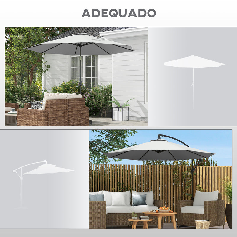 Toldo de Substituição para Chapéu de Sol de 3 m Toldo de Substituição para Chapéu de Sol de Pátio com Ventilação Superior para Exterior Branco