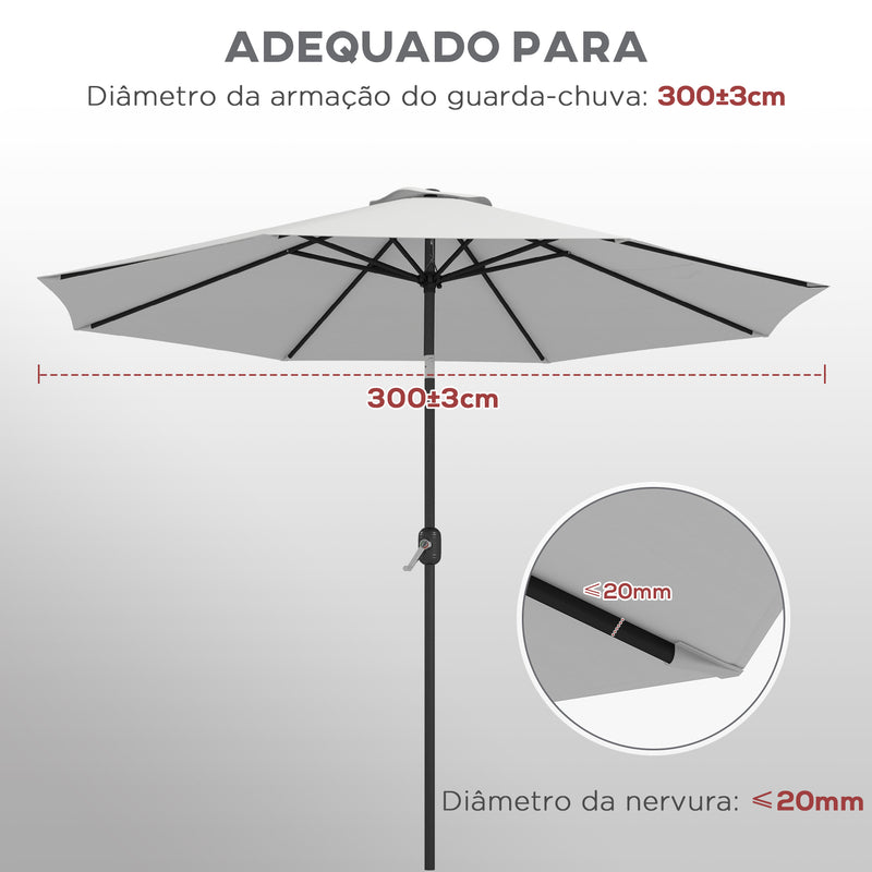 Toldo de Substituição para Chapéu de Sol de 3 m Toldo de Substituição para Chapéu de Sol de Pátio com Ventilação Superior para Exterior Branco