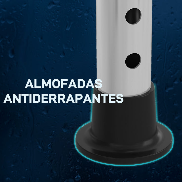 Banco de Duche Banco de Segurança para Duche com Altura Ajustável em 8 Posições com Base de Borracha Antiderrapante 50x36x39,5-56,5 cm Preto