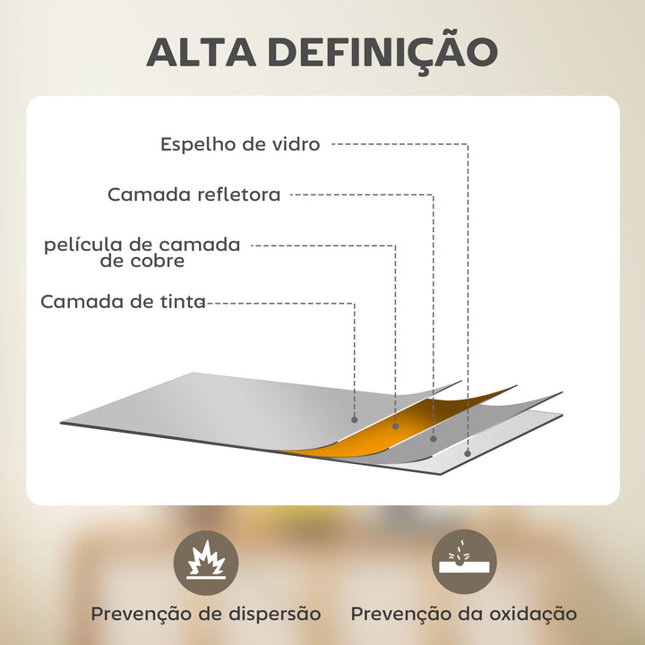 Espelho de Parede 70x90 cm Espelho de Casa de Banho Retangular Decorativo para Sala Entrada Corredor Horizontal ou Vertical Preto