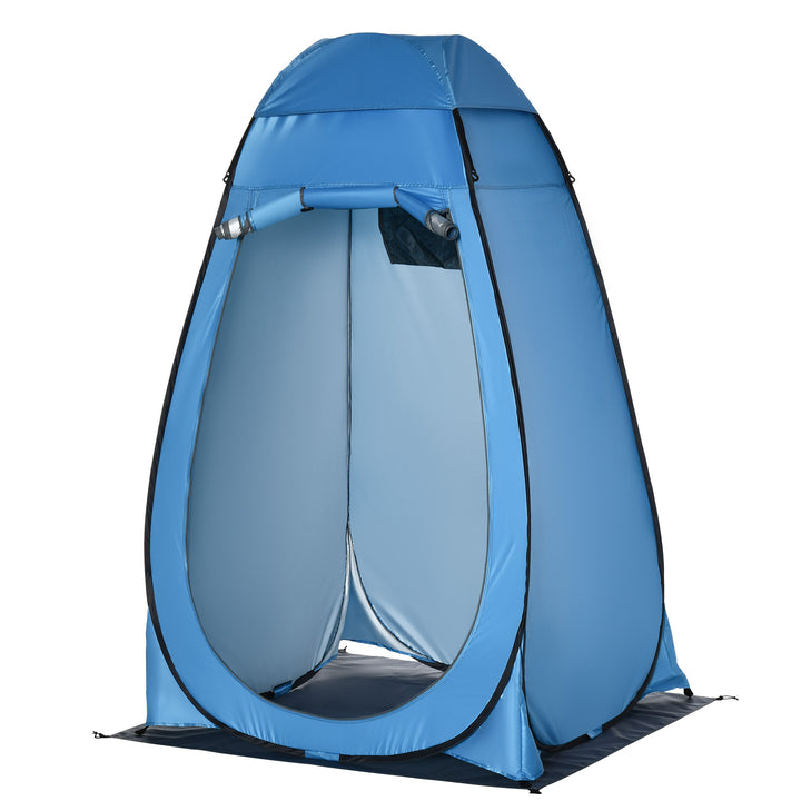 Tenda de Duche Tenda de Privacidade Portátil com 1 Gancho Bolso Bolsa de Transporte e UV20+ para Duche Trocador Sanita 126x124x189 cm Azul