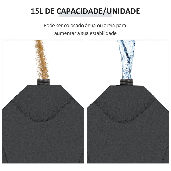 Base de Guarda-sol ou Pé para Guarda-sol– preto –Plástico – 50 x 50 x 7,5 cm