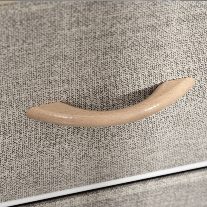 Cómoda de Estilo Industrial com Gavetas de Tecido Dobráveis e 2 Prateleiras para Dormitório Sala de Estar Corredor 80x29x71 cm Madeira e Cinza Claro