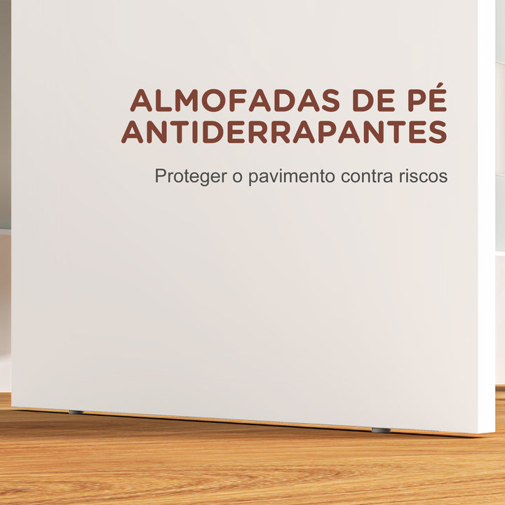 Toucador de Maquilhagem com Espelho Toucador com 2 Gavetas 3 Compartimentos Toucador para Dormitório 75x38x135 cm Branco