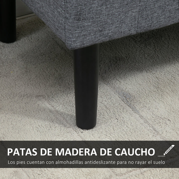 Banco para Pé de Cama Acolchoado com Espaço de Armazenamento Banco Multifuncional com Braços Tampa e Pés de Madeira para Dormitórios Sala de Estar 116x44x58 cm Cinza