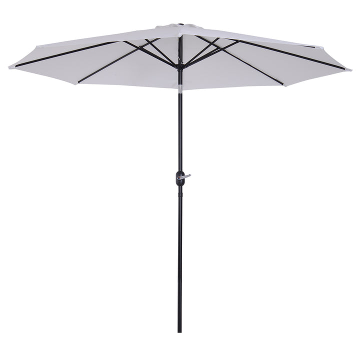 Grande guarda-sol de jardim Manivela para abrir Fácil e ângulo ajustável F300x245 cm Branco