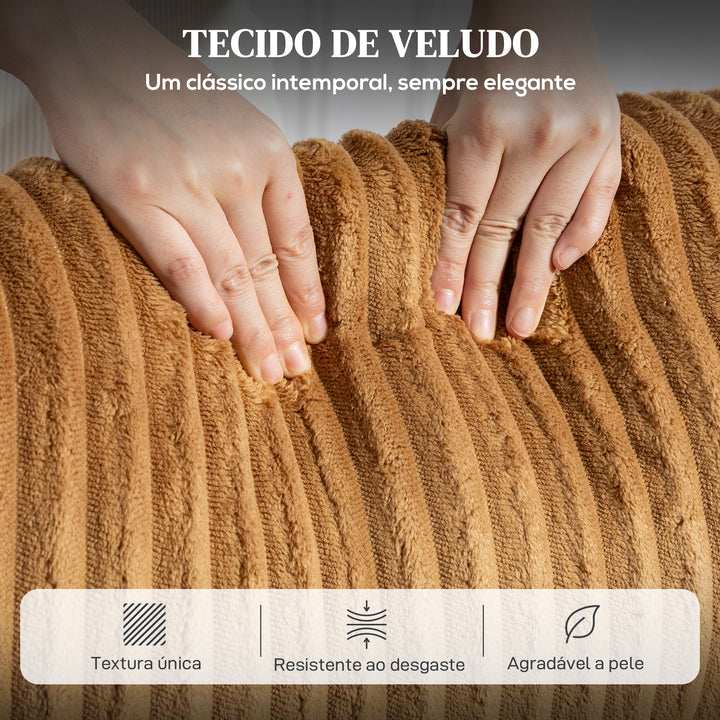 Poltrona Relax Reclinável Poltrona Reclinável Manual Estofada em Veludo Instalação Rápida Apoio para Pés Acolchoamento Grosso Para Sala de Estar Quarto Escritório 73x86x100 cm Marrom