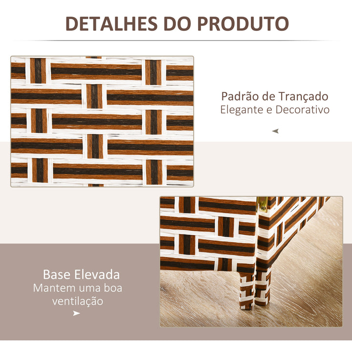 Biombo Separador de Ambientes de 4 Paineis Biombo Dobrável 180x180cm Separador de Ambientes Decoração Elegante para Dormitórios Sala de Estar Cozinha Marrom e Branco