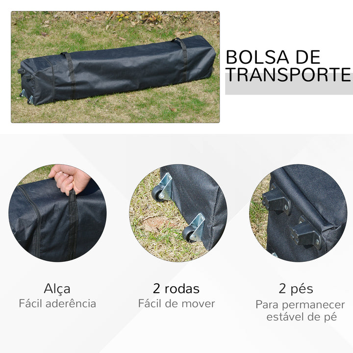 Tenda de jardim portátil dobrável de 3x3m com bolsa de transporte rodas de aço para Camping verde