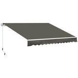 Toldo Manual Retrátil 350x250 cm Toldo para Varanda com Manivela de Metal Impermeável e Anti-UV Toldo Enrolável de Exterior para Jardim Terraço Janelas Cinza