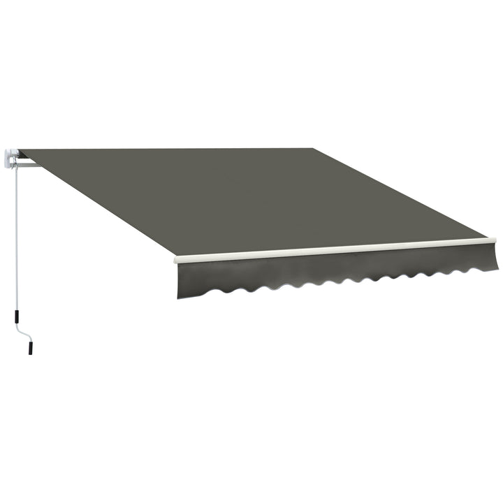 Toldo Manual Retrátil 350x250 cm Toldo para Varanda com Manivela de Metal Impermeável e Anti-UV Toldo Enrolável de Exterior para Jardim Terraço Janelas Cinza