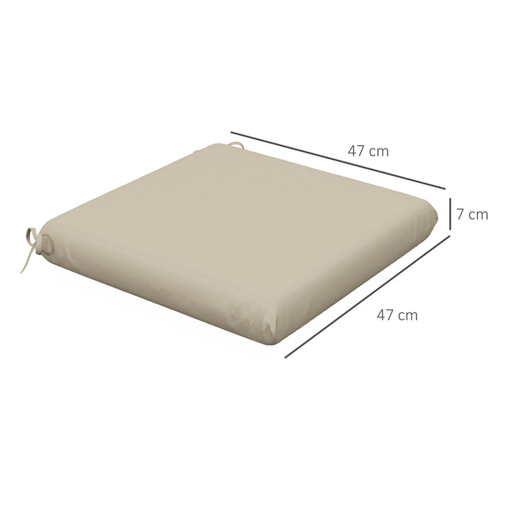 Conjunto de Almofadas para Cadeiras 47x47x7 cm Conjunto de 4 Peças Almofadas para Cadeiras de Jardim Impermeáveis e com Proteção UV 50+ para Interior e Exterior Bege