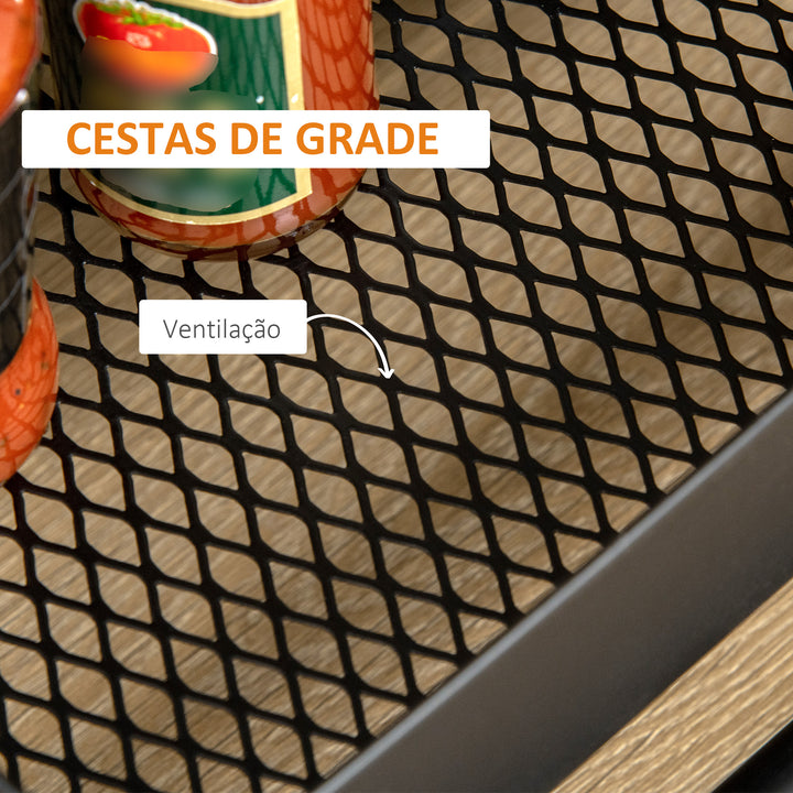 Carrinho de Cozinha com Rodas Carrinho de Armazenamento de 3 Níveis e Rodas com Freio para Sala de Estar Dormitório Escritório 46x34,5x76,5cm Preto