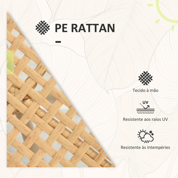 Conjunto de Jardim Exterior de 3 Peças Móveis de Jardim com 2 Cadeiras Mesa de Vime Almofadas Acolchoadas Capas Removíveis e Estrutura de Aço Resistente às Intempéries para Varanda Creme