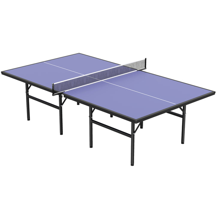 Mesa de Ping Pong Dobrável com Rede – Cor Azul – Aço e MDF – 152.5x274x76cm