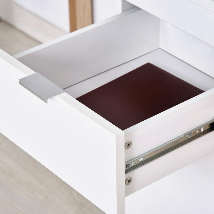 Mesa de Escritório com gaveta Armário Pés retangulares 112,5x50x75,5 cm Branco