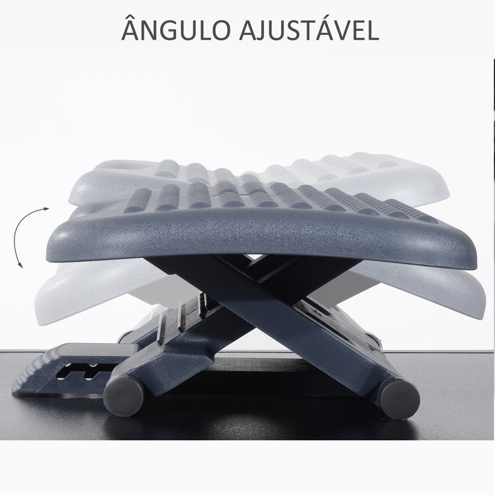 Apoio para os pés para escritório Altura ajustável a 3 níveis Cor Preto 46 x 35 cm