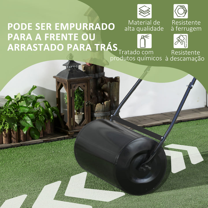 Rolo de Jardim Aço 38L Cheio de Àgua ou Areia F50x32cm Asa Desmontável