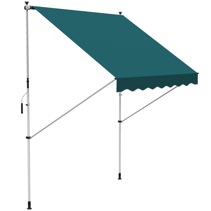 Toldo Ajustável para Portas ou Janelas Pernas Telescópicas 200x150cm Verde