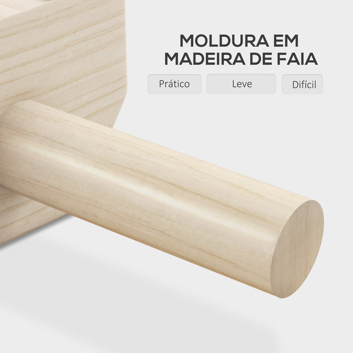 Barras Paralelas de Madeira para Calistenia Barras Paralelas com Tapete Antideslizante para Treino en Ginásio Casa 30x13x10 cm Natural
