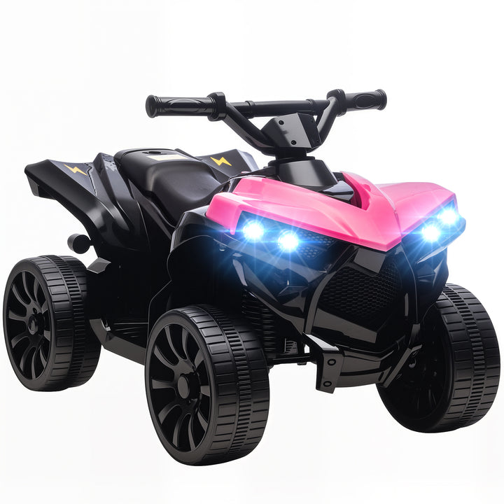 Quadriciclo Elétrico para Crianças 6 V Quadriciclo para Crianças de 3-8 Anos com Velocidade até 3?km/h Faróis e Música 70x42x45 cm Rosa