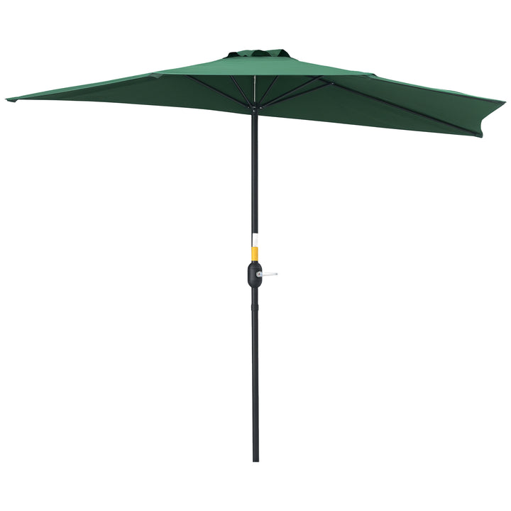 Guarda-sol de jardim com manivela e formato semicircular para terraço piscina externa 269x138x236 cm Verde