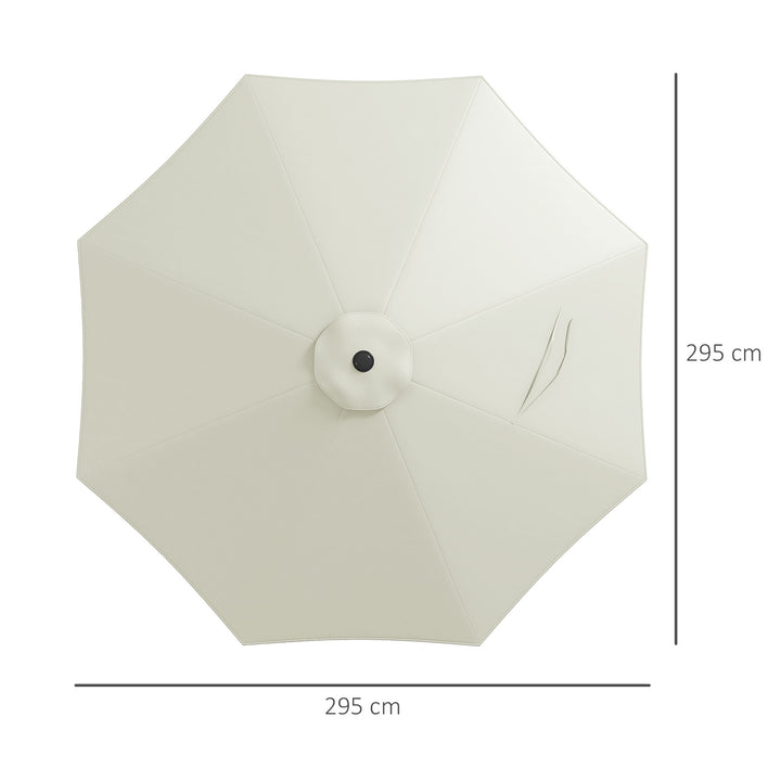 Toldo de Substituição para Chapéu de Sol de 3 m Toldo de Substituição para Chapéu de Sol de Pátio com Ventilação Superior para Exterior Creme