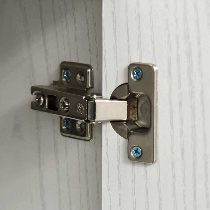 Armário Auxiliar para Cozinha com 3 Armários com Portas Prateleira Ajustável Gaveta e Prateleira Aberta 71x41x178 cm Branco