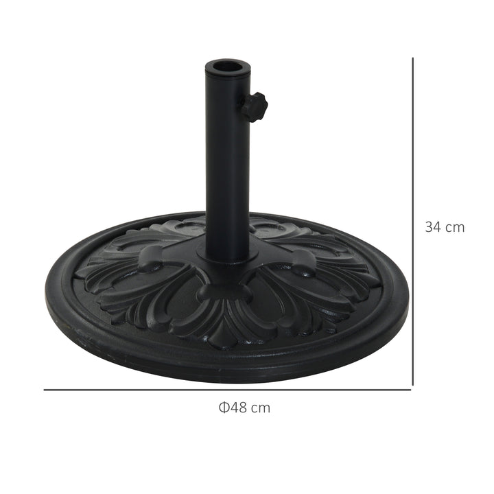 Suporte de guarda-sol redondo Ajustável Universal Cimento Parasol Pé F48x34cm Guarda-sol Base de Pátio Jardim Estilo Retro HDPE