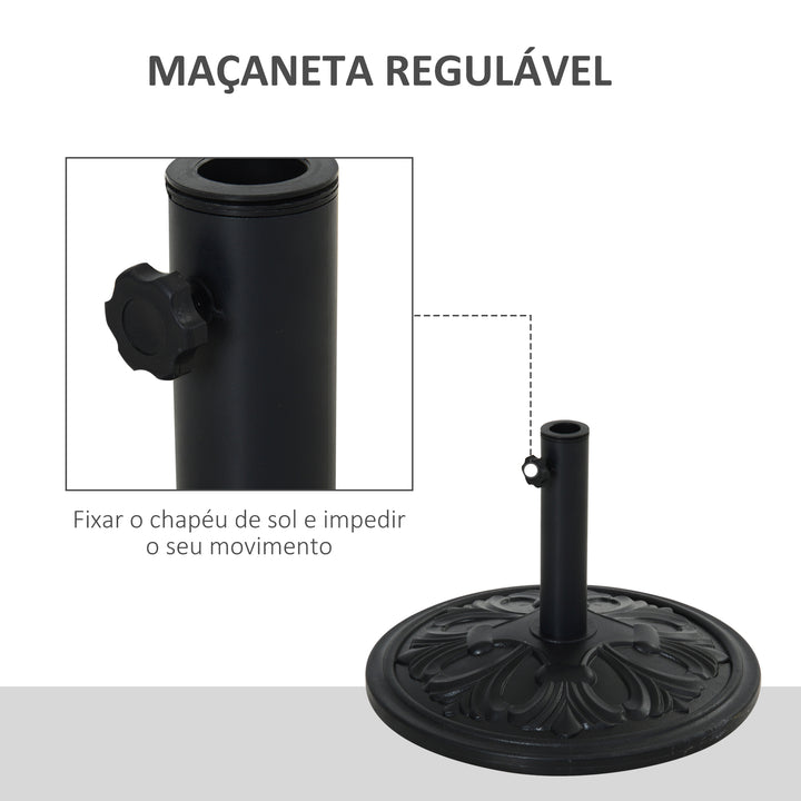 Suporte de guarda-sol redondo Ajustável Universal Cimento Parasol Pé F48x34cm Guarda-sol Base de Pátio Jardim Estilo Retro HDPE