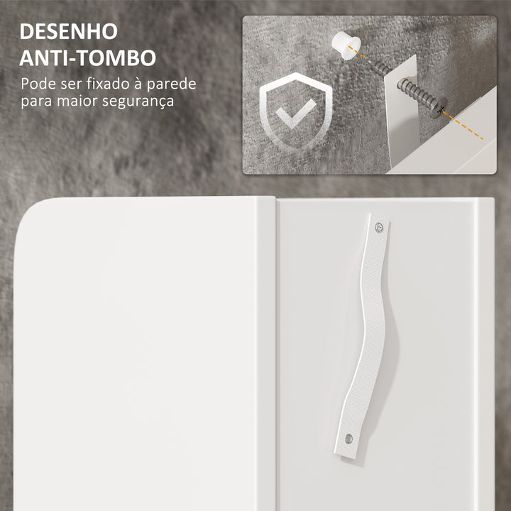 Coluna Casa de Banho com 3 Portas e 3 Prateleiras Abertas Coluna Auxiliar para Sala de Estar Casa de Banho Dormitório Estilo Moderno 15x17x120cm Branco