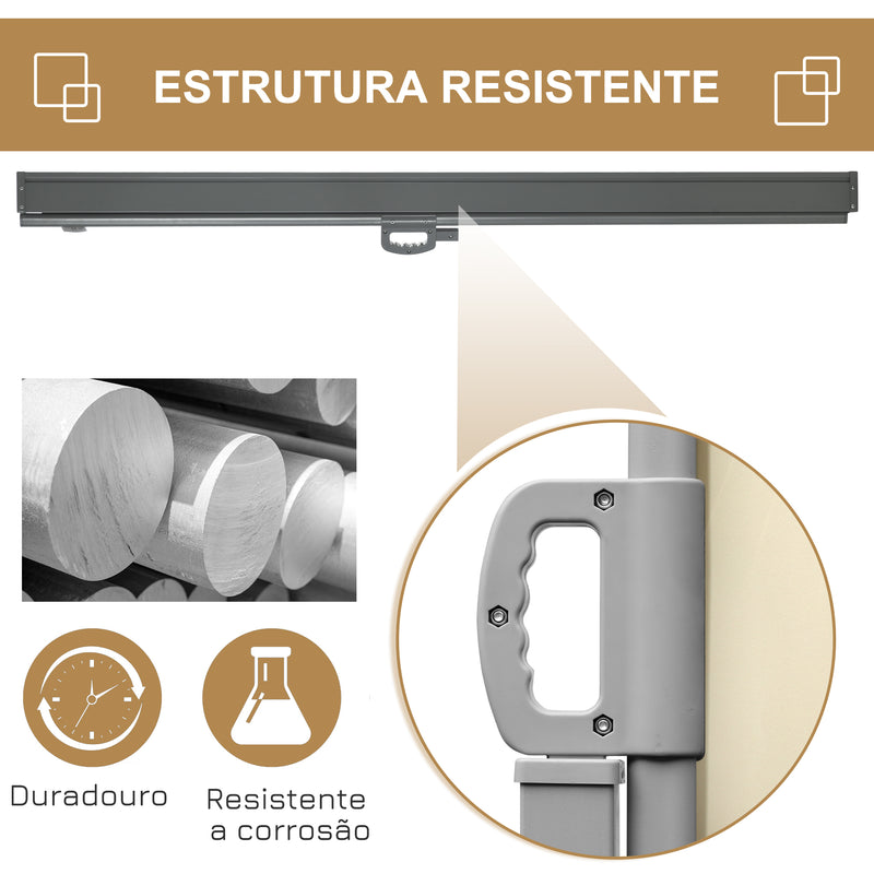 Toldo Lateral Retrátil para Terraço Pátio ou Jardim Toldo de Privacidade para Exterior Dobrável 300x180cm Creme