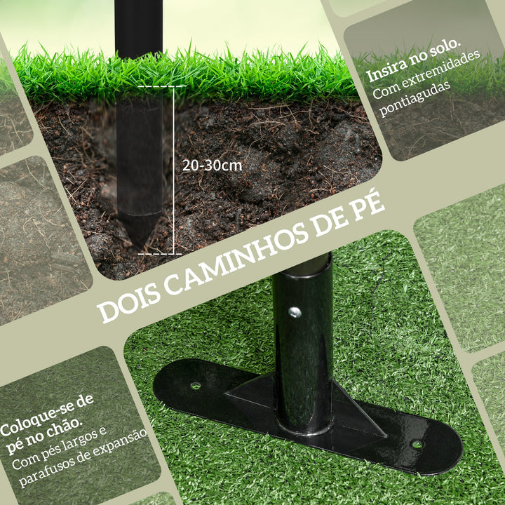 Cerca de Jardim 150x93 cm Cerca de Jardim Exterior de Aço com Revestimento em PE com 2 Modos de Instalação para Plantas Trepadeiras Flores Animais Castanho