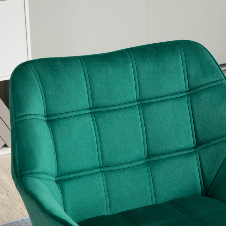 Poltrona Moderna Poltrona de Leitura Estofada em Veludo com Assento Amplo Pés em Madeira Poltrona Relax para Sala de Estar Quarto 67x61,5x71 cm Verde